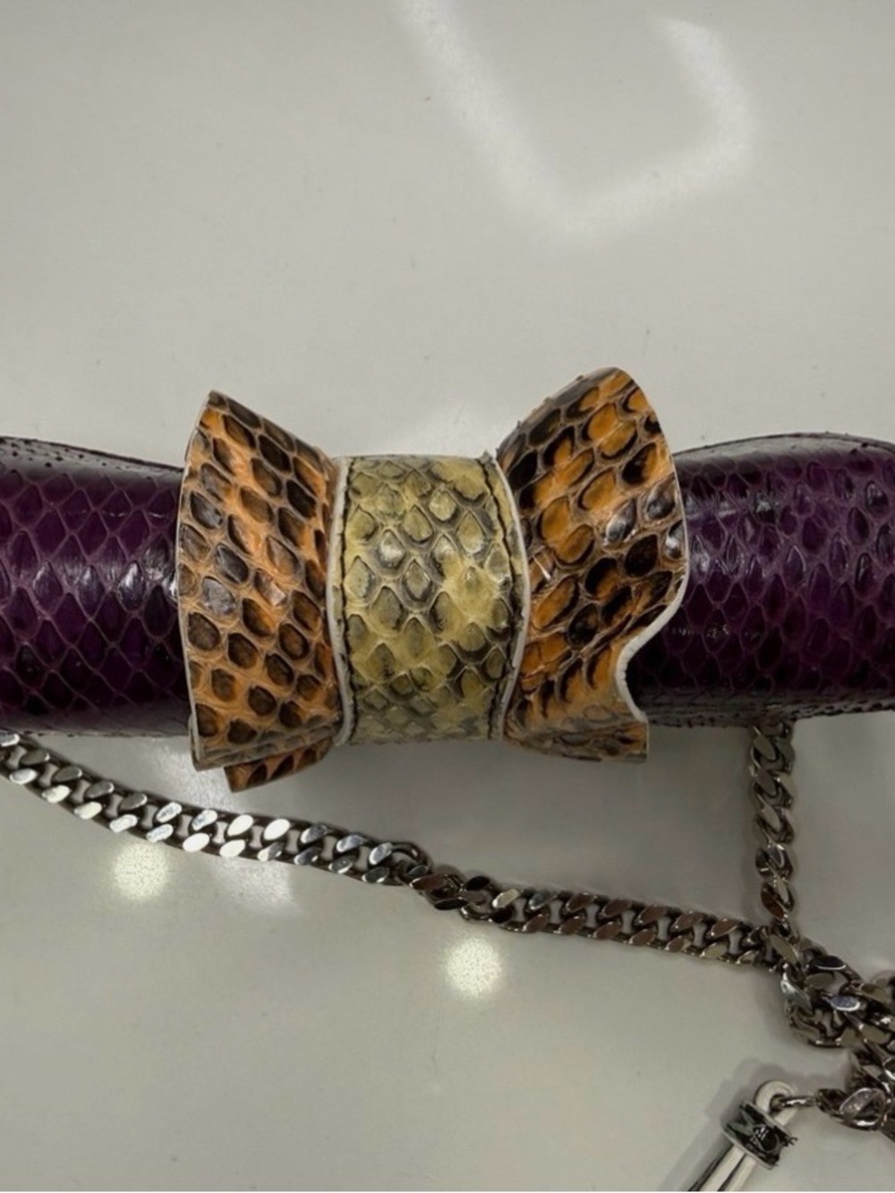 Fendi Microwave Baguette Multicolor Python Crossbody Bag only listing worldwide - Picture 12 of 15